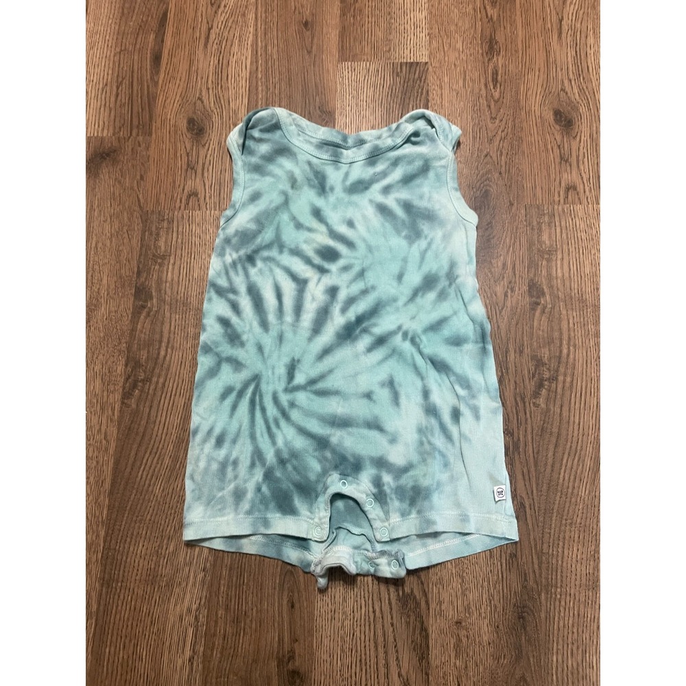 HONEST Baby Clothing Romper, Baby 24 Months, Blue/Green, Tie Dye, Sleeveless